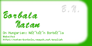 borbala natan business card